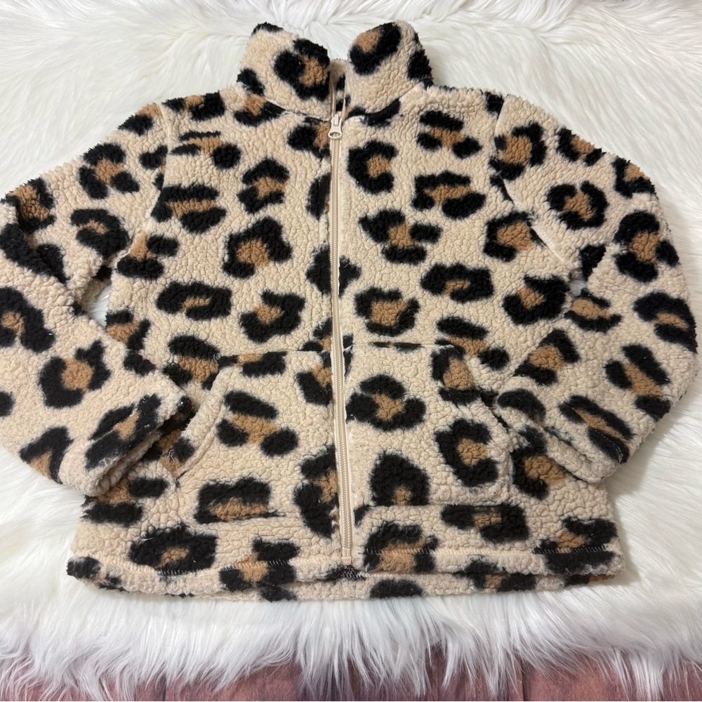 The Children’s Place Youth Girl Size 5/6 Yrs Print Sherpa Zip-Up Jacket - Picture 2 of 15